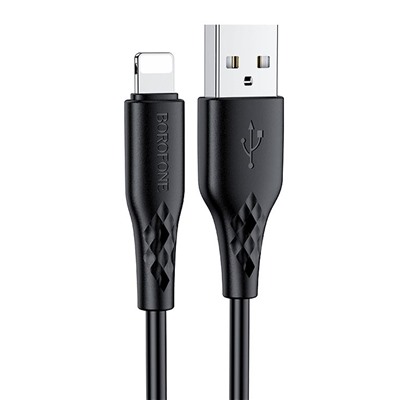 Кабель USB - Apple lightning Borofone BX48 (повр. уп.)  100см 2,4A  (black)