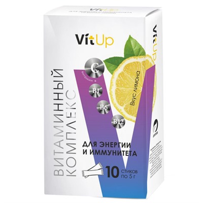 Витаминный комплекс "Источник энергии и иммунитета", лимон VitUp, 10 шт