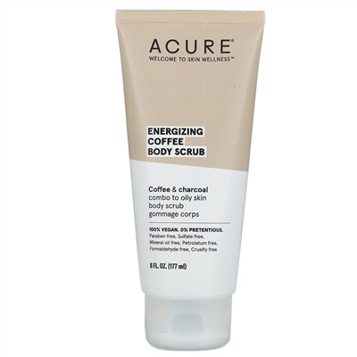 Acure, Energizing Coffee Body Scrub, 6 fl oz (177 ml)