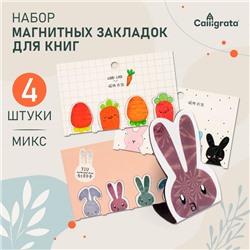 Набор магнитных закладок для книг Calligrata 4 штуки, "Ассорти", МИКС