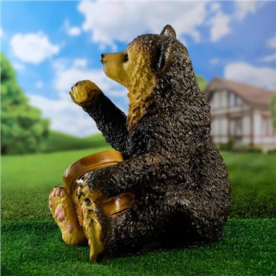 Садовая фигура "Медведь с медом большой" цветной