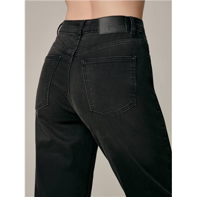 Mom Fit CONTE CON-585 Черные джинсы mom с высокой посадкой и квадратными карманами