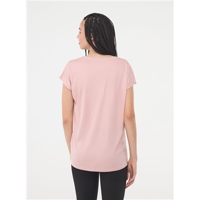 Свободная однотонная футболка Розовый пудровый