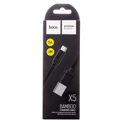Кабель USB - Type-C Hoco X5 Bamboo  100см 3A  (black)