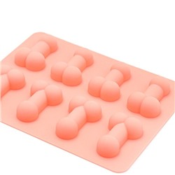 Розовая силиконовая форма с фаллосами