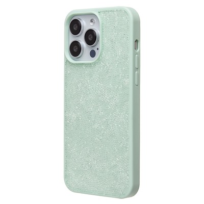 Чехол-накладка - PC071 POSH SHINE для "Apple iPhone 15 Pro Max" россыпь кристаллов (ice mint) (231613)