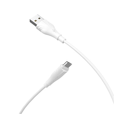 Кабель USB - micro USB Borofone BX18 (повр. уп)  100см 2,4A  (white)