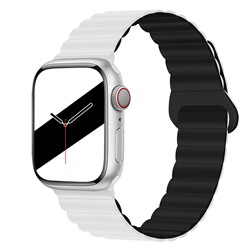 Ремешок - ApW32 Apple Watch 38/40/41 mm силикон на магните (white/black)