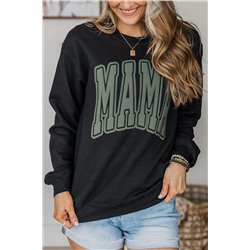 Black Mama Varsity Crew Neck Sweatshirt