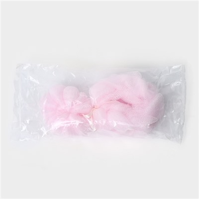 Набор мочалок для тела CUPELLIA SPA: Коса 70 гр + Ракушка 50 гр, цвет розовый