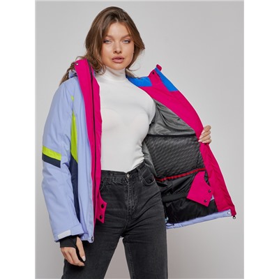 Горнолыжная куртка женская зимняя фиолетового цвета 2201-1F