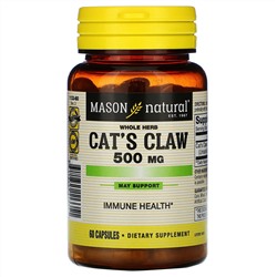 Mason Natural, Whole Herb Cat's Claw, 500 mg, 60 Capsules