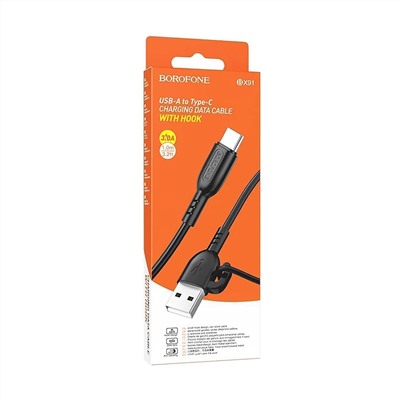 Кабель USB - Type-C Borofone BX91  100см 3A  (black)