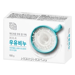 Смягчающее туалетное мыло с молоком и маслом жожоба Pure Milk Soap Mukunghwa, Корея, 90 г Акция