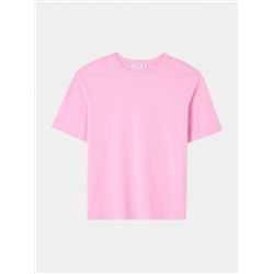 Свободная однотонная футболка розовый