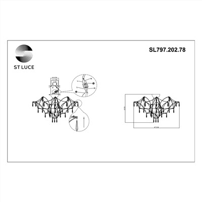 SL797.202.78 Люстра потолочная ST-Luce Золотистый, Шампань LED 78*0,45W 3000K