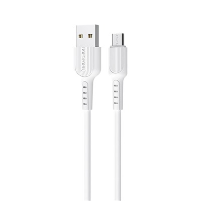 Кабель USB - micro USB Borofone BX16 Easy (повр. уп)  100см 2,4A  (white)