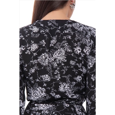 Платье "Моя прелесть" чёрное с белыми цветами LADY TAIGA #923605