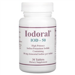 Optimox, Iodoral, IOD-50, 50 mg, 30 Tablets