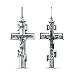 Крест православный из чернёного серебра - Спаси и сохрани Кр-920 ч