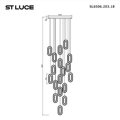 SL6506.203.18 Светильник подвесной ST-Luce Золотистый/Золотистый, Прозрачный LED 18*9W 3000K