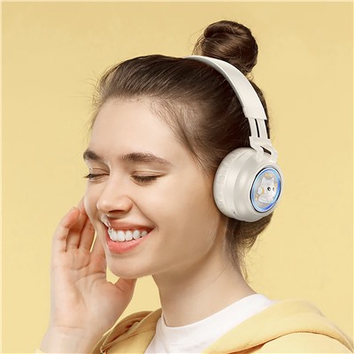 Bluetooth-наушники полноразмерные Hoco W50 Cute fun (milky white)