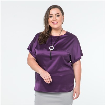 Блуза, искусственный шелк, фиолетовый