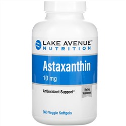 Lake Avenue Nutrition, астаксантин, 10 мг, 360 вегетарианских капсул