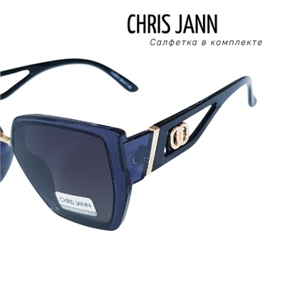 Очки солнцезащитные CHRIS JANN с салфеткой, женские, синие, 31930А-CJ0673, арт.219.091