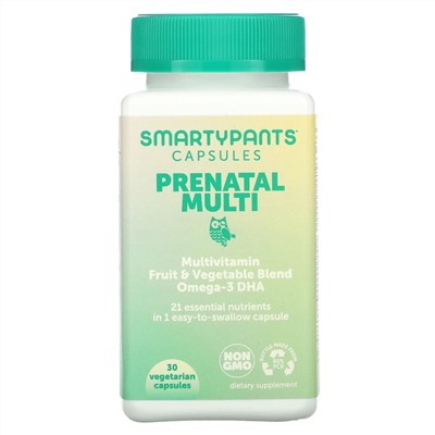 SmartyPants, Prenatal Multi, 30 Vegetarian Capsules