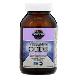 Garden of Life, Vitamin Code, RAW Prenatal, 180 вегетарианских капсул