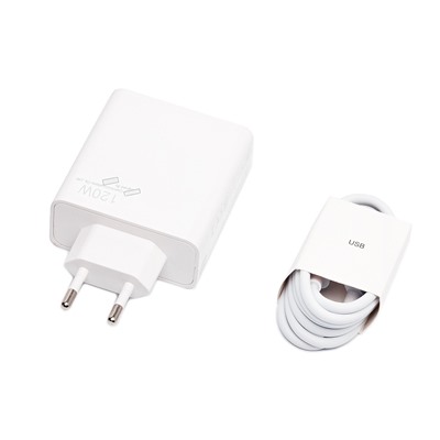 Адаптер Сетевой с кабелем - [BHR6034EU] (повр. уп.) USB 120W (USB/Type-C) (A) (white)