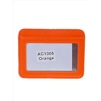 Картхолдер из натуральной кожи для пластиковых карт, цвет оранжевый