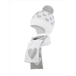 Комплект детский трикотажный ESLI Комплект: шапка и шарф 18С-26СП;18С-27СП, 18С-26СП;18С-27СП бело-с