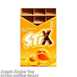 шоколад "Stix" молочный с начинкой со вкусом абрикоса 152 г. Crafers (Краферс)