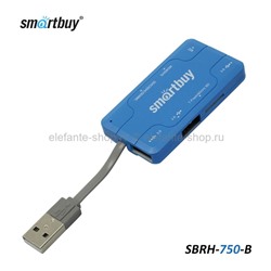 Хаб + Картридер Smartbuy 750 Combo Blue (UM)