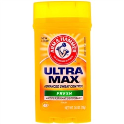 Arm & Hammer, UltraMax, твердый дезодорант-антиперспирант для мужчин, аромат «Свежесть», 73 г (2,6 унции)