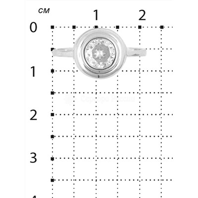 Кольцо из родированного серебра с фианитом 925 пробы к-3162р200