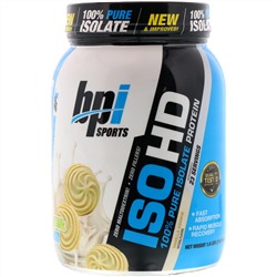 BPI Sports, ISO HD, 100% чистый изолят протеина, вкус ванильного печенья, 1,6 фунта (713 г)