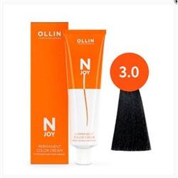 OLLIN "N-JOY" 3/0 – темный шатен, перманентная крем-краска для волос 100мл