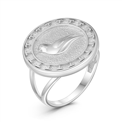 Кольцо из серебра родированное - Птица