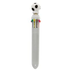 Ручка шариковая автоматическая 10-ти цветная, Спортивные мячи-спиннер, белая