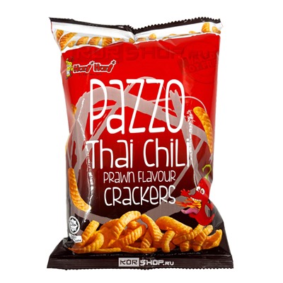 Крекеры со вкусом креветки Thai Chili Pazzo HARI HARI, Малайзия, 60 г Акция