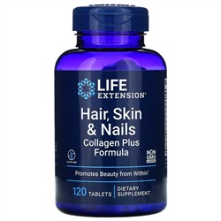 Life Extension, Средство с коллагеном для поддержания здоровья волос, кожи и ногтей, 120 таблеток