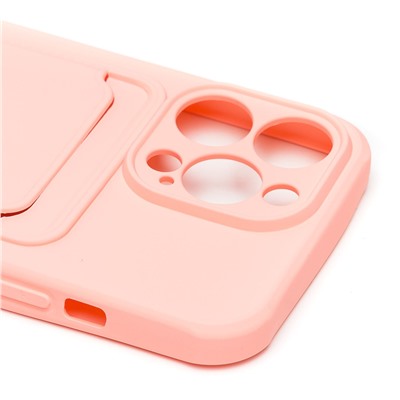 Чехол-накладка - SC304 с картхолдером для "Apple iPhone 13 Pro" (light pink)