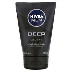 Nivea, Men, Deep Cleansing Beard & Face Wash, 3.3 fl oz (100 ml)
