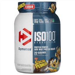 Dymatize Nutrition, ISO100, гидролизованный 100% изолят сывороточного протеина, шоколадный вкус, 725 г (1,6 фунта)