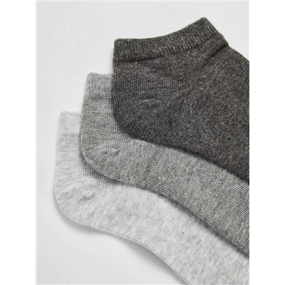Комплект из трех пар коротких носков Серый