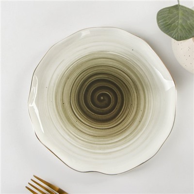 Тарелка фарфоровая пирожковая Доляна «Млечный путь», d=19 см, цвет серый