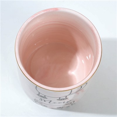 Стакан керамический Meow, розовый, 8 х 9,5 см, цвет розовый